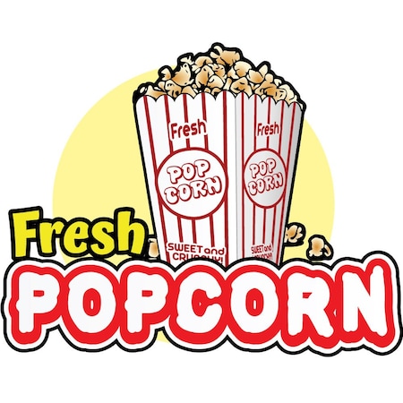 Signmission FRESH POPCORN Concession Decal sign cart trailer stand sticker equipment, D-DC-24-Fresh Popcorn D-DC-24-Fresh Popcorn
